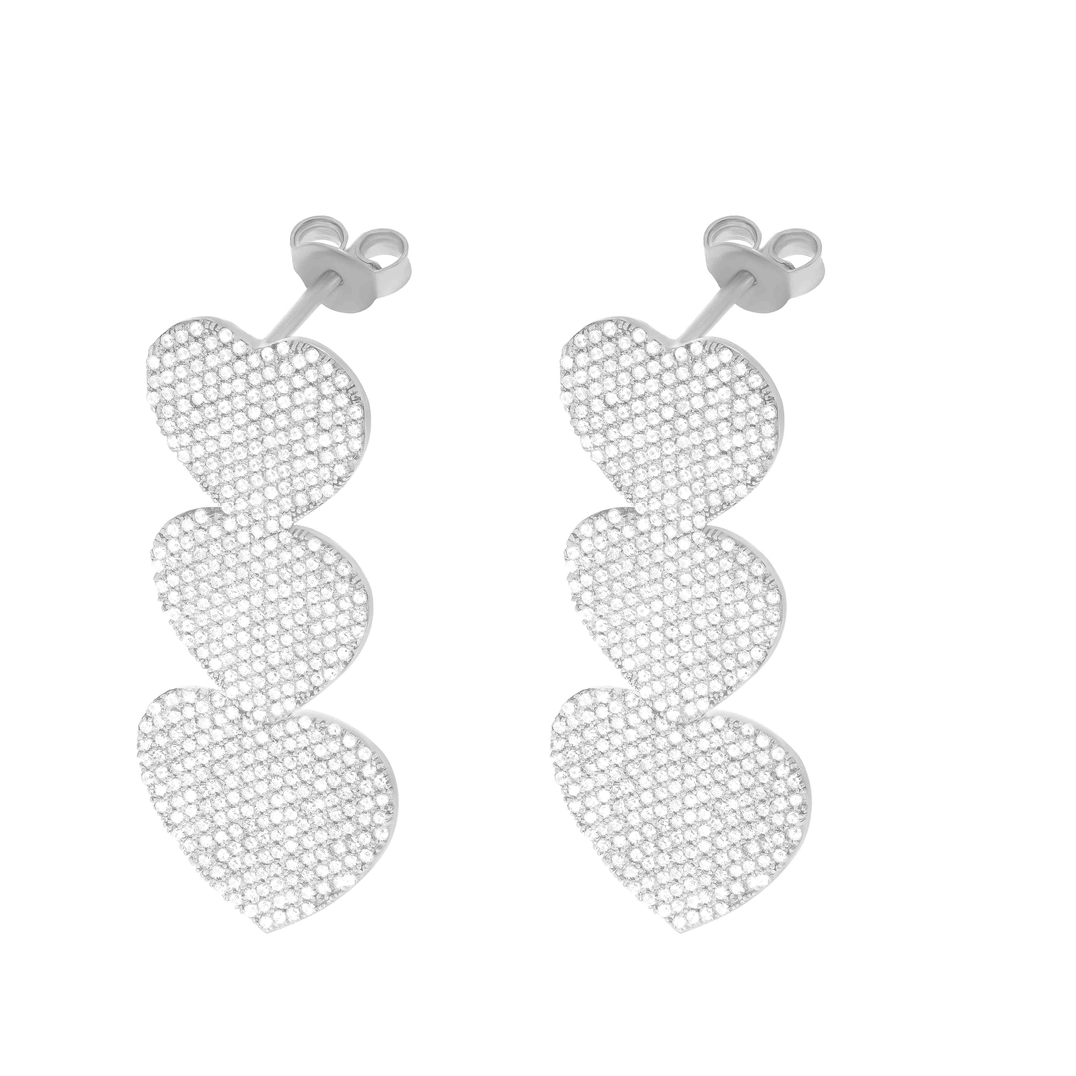 Love Heart Studs Long Earring ER21744A